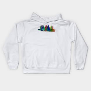 Rainbow pines Kids Hoodie